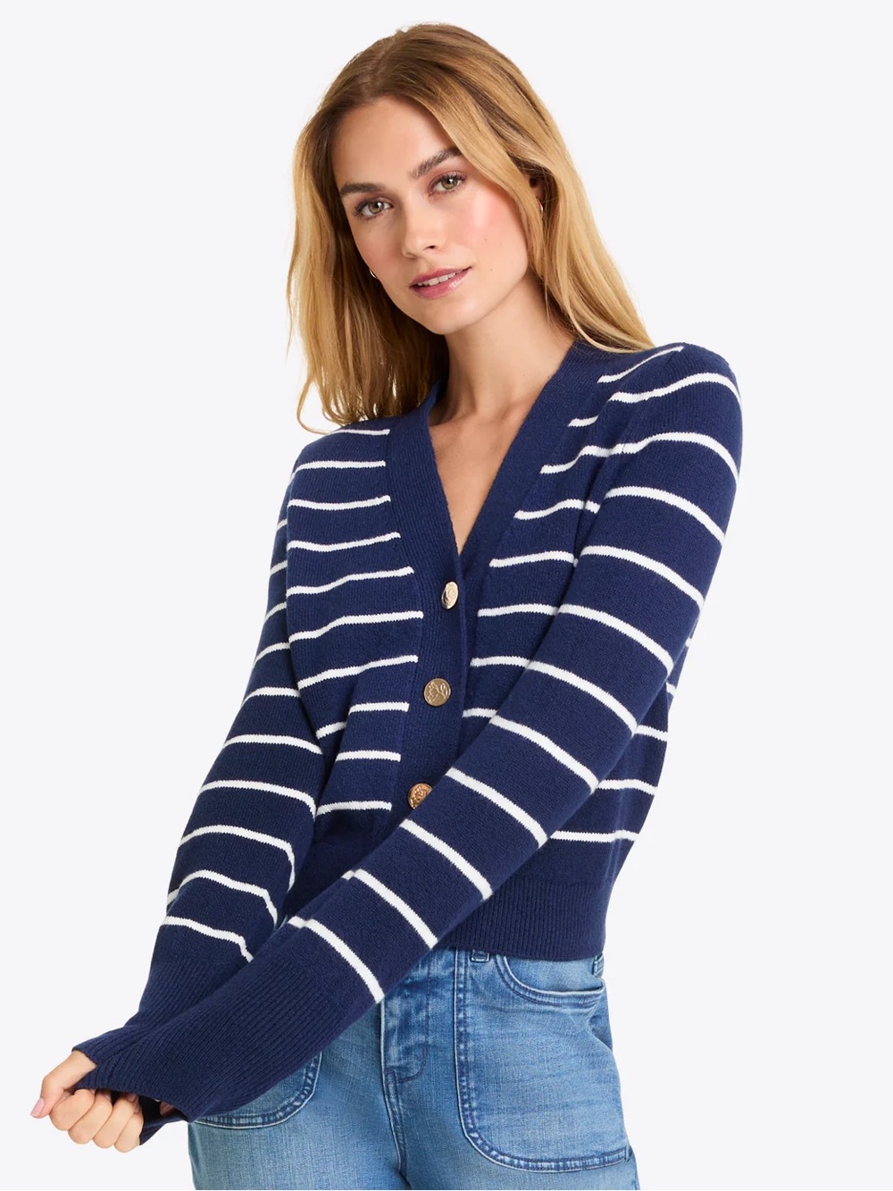 REISS navy 100% merino wool cardigan!